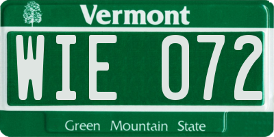 VT license plate WIE072