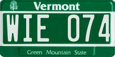 VT license plate WIE074