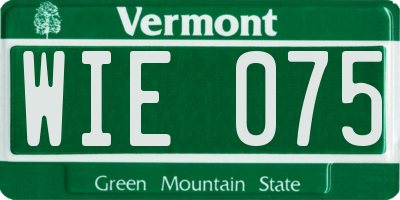 VT license plate WIE075