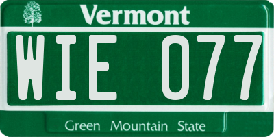 VT license plate WIE077