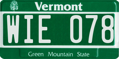 VT license plate WIE078