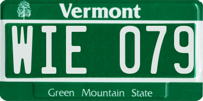 VT license plate WIE079