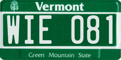 VT license plate WIE081