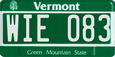 VT license plate WIE083