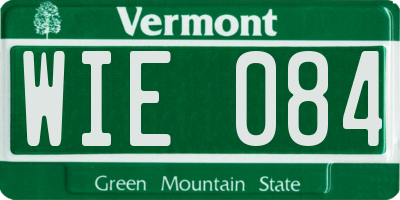 VT license plate WIE084