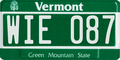 VT license plate WIE087