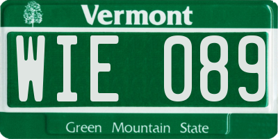 VT license plate WIE089