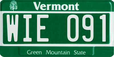 VT license plate WIE091