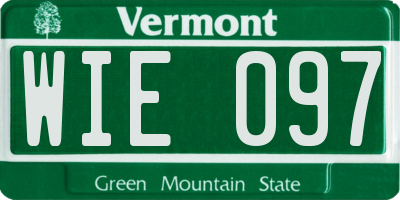 VT license plate WIE097
