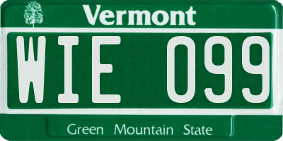 VT license plate WIE099