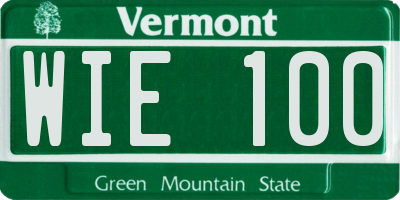 VT license plate WIE100