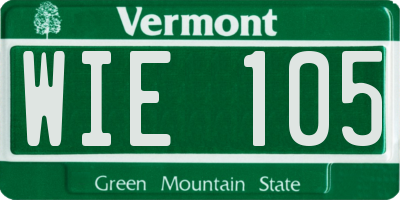 VT license plate WIE105