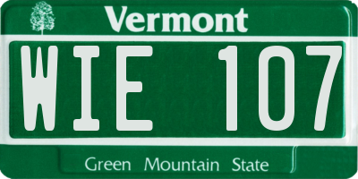VT license plate WIE107