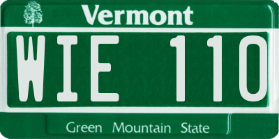 VT license plate WIE110