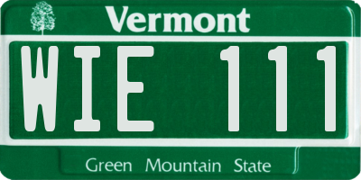 VT license plate WIE111