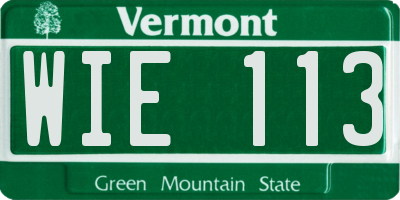 VT license plate WIE113