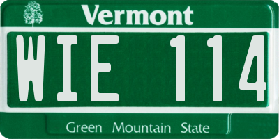 VT license plate WIE114