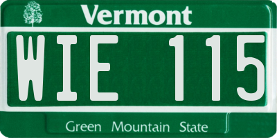 VT license plate WIE115