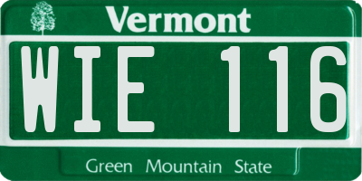VT license plate WIE116