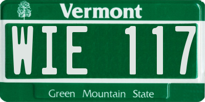 VT license plate WIE117
