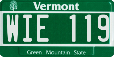 VT license plate WIE119