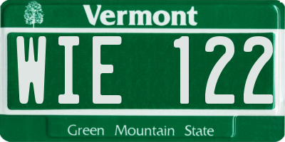 VT license plate WIE122
