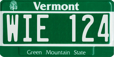 VT license plate WIE124