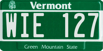 VT license plate WIE127