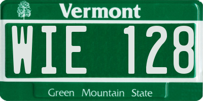 VT license plate WIE128