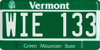 VT license plate WIE133
