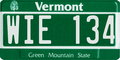 VT license plate WIE134