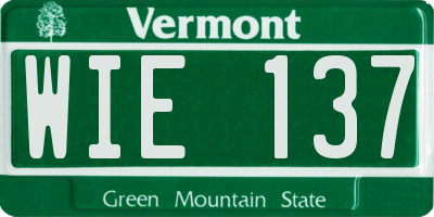 VT license plate WIE137