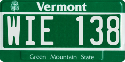 VT license plate WIE138