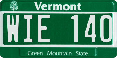 VT license plate WIE140
