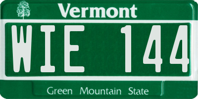 VT license plate WIE144