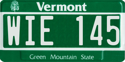 VT license plate WIE145
