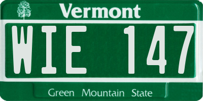 VT license plate WIE147