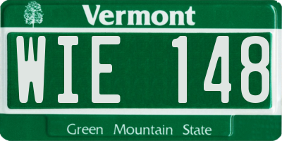 VT license plate WIE148