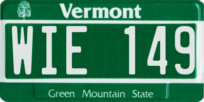 VT license plate WIE149