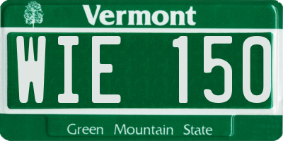 VT license plate WIE150