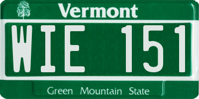 VT license plate WIE151