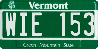 VT license plate WIE153