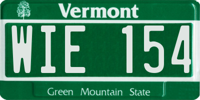 VT license plate WIE154