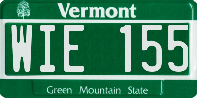 VT license plate WIE155