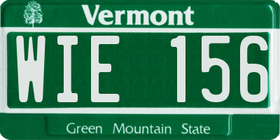 VT license plate WIE156