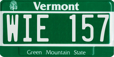 VT license plate WIE157