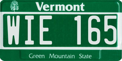 VT license plate WIE165