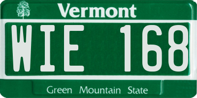 VT license plate WIE168
