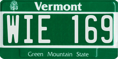 VT license plate WIE169
