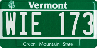 VT license plate WIE173